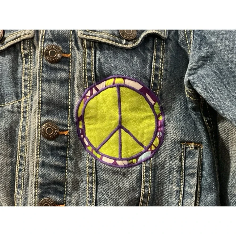 Custom made Peace‎ love hippie Oshkosh Jean Jacket girls size 4